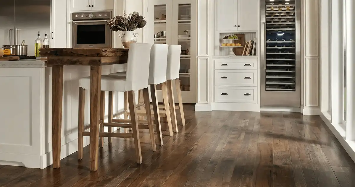 Professionally installed and refinished hardwood flooring in a residential home, showcasing smooth finish and natural wood tones in Richmond, VA