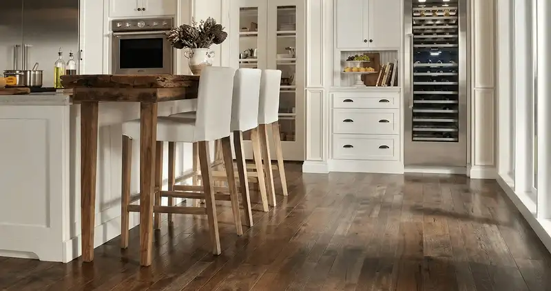 Professionally installed and refinished hardwood flooring in a residential home, showcasing smooth finish and natural wood tones in Richmond, VA