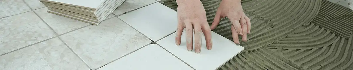 Professional installing white tile floors in Richmond, VA