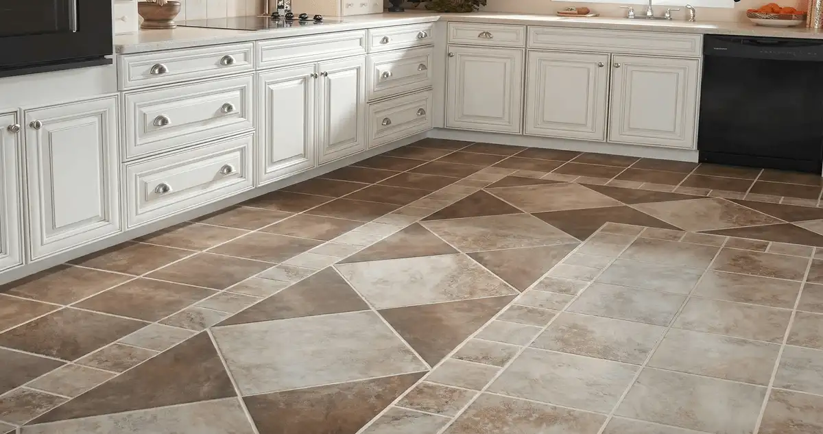 Kitchen with white cabinets and a professionally installed tile floor in Richmond, VA